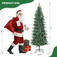 thumbnail image 2 of 7.5 Ft Prelit Pencil Artificial Christmas Tree with Timer 200+ LED Warm White & Colorful Change Lights 8 Modes Plug in 550 Branch Tips Metal Stand Slim Tree Xmas Decor Indoor Outdoor, 2 of 8