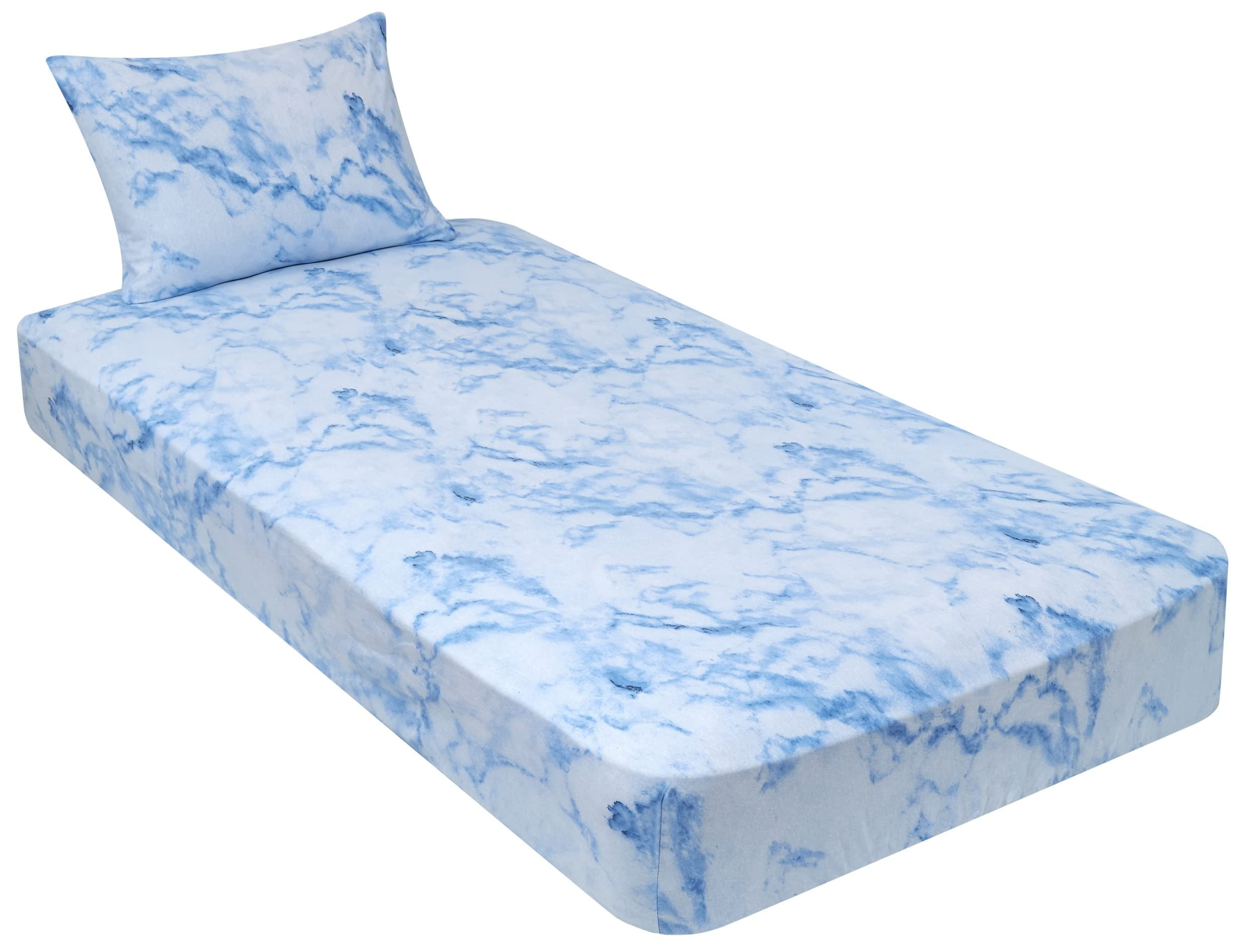 Gilbins 100 Combed TShirt Cotton Jersey Knit Camp Sheet Set, 1 Fitted