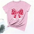thumbnail image 4 of Xuyuer Women's Bow Fashion Casual Printed Round Neck Short Sleeved T-shirt Top, 4 of 6