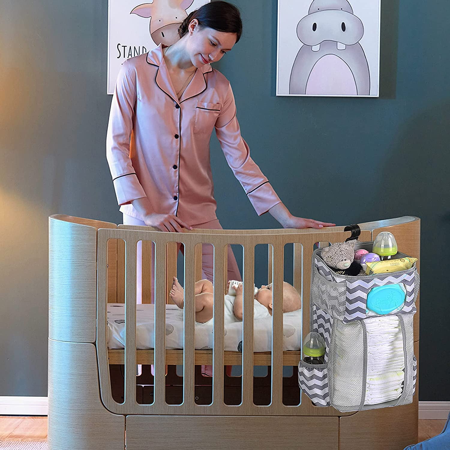 Buy Hanging diaper storage rack stackerused for changing tables and