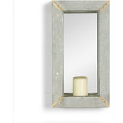 RHArt – 19.69x10.75 Inch Wall Mirror with Candle Holder with Galvanized Metal Frame for Home Decor and Lighting