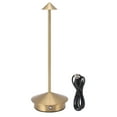 thumbnail image 2 of Lámpara de mesa inalámbrica de hierro, recargable, con 3 temperaturas de color ajustables, ideal para el hogar, el dormitorio y la oficina, color dorado., 2 of 14