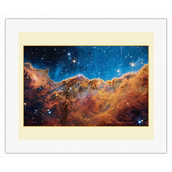 Carina Nebula From James Webb Space Telescope - NASA Color Photo c.2022 - Fine Art Rolled Canvas Print (Unframed) 16in x 20in