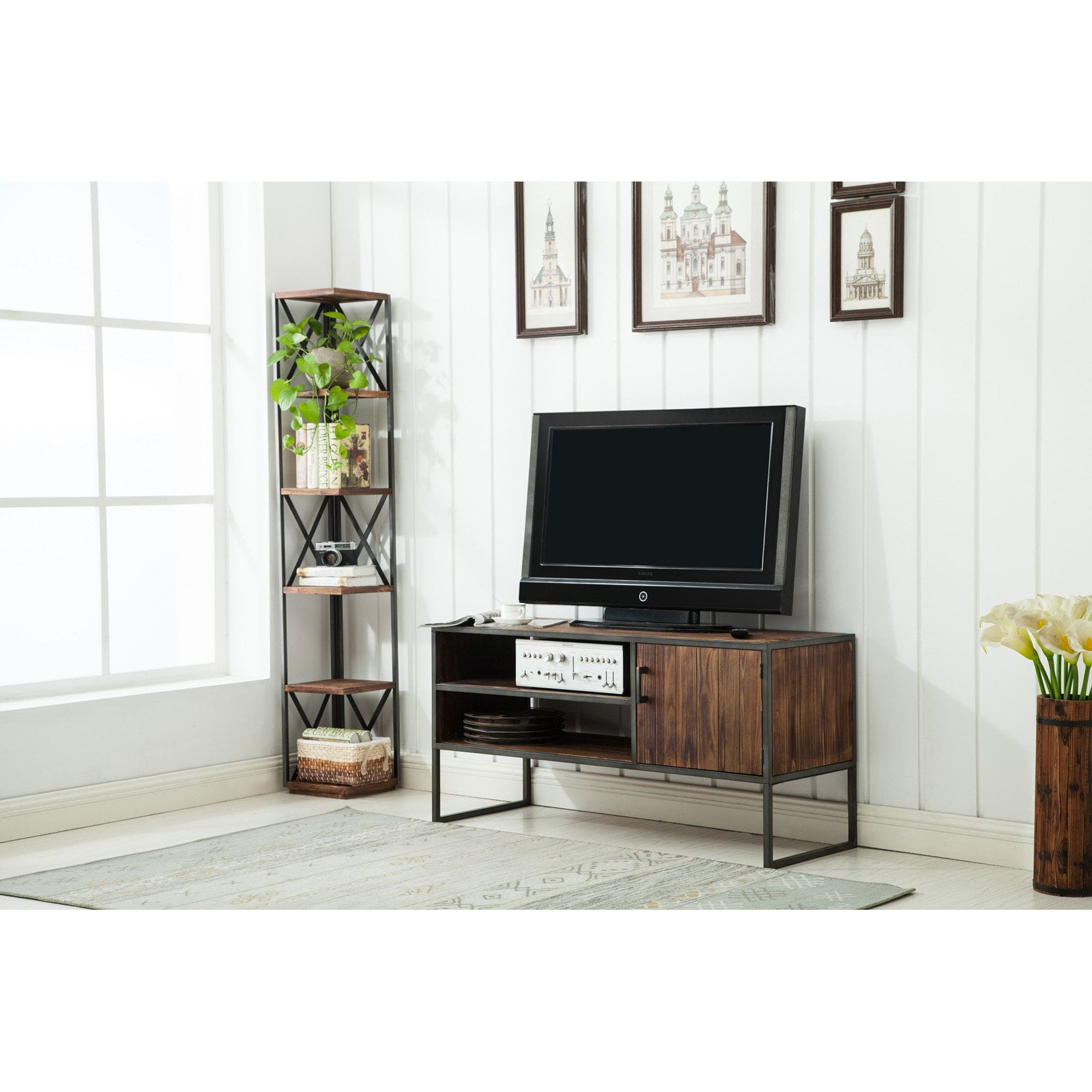 Stolk Natural Wood and Metal 48" TV Stand