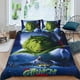 thumbnail image 2 of El Grinch Conjunto de sábanas temático, trío de piezas, cómodo y amigable con la piel, diseño único, regalo de decoración para el hogar para familiares, amigos y fans,173cm *218cm, 2 of 6