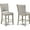 Beige Gray+White, variant on Brown espresso finish bench with accent stitching / Perfect for transitional dining areas