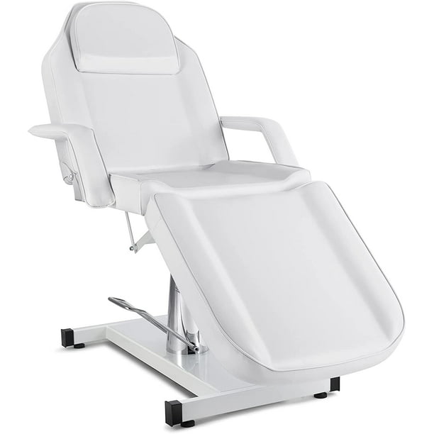 Artist Hand Adjustable Facial Table Tattoo Chair Massage Bed for Spa Salon  Barber (White) 