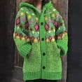 thumbnail image 2 of Womens Cardigan Women's Cozy Knitted Hooded Cardigan with Pockets Casual Style Sweater Jacket Women Cardigan Green XXL, 2 of 4
