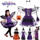 thumbnail image 2 of Disfraz de bruja vampiro para Halloween para niñas pequeñas, disfraz de princesa para cosplay, ropa de fiesta de carnaval con diadema y alas, 2 of 5