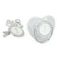 thumbnail image 1 of Silicone Baby Pacifier Silver A-Z Letters Safe BPA Free One Piece Seamless Pacifier with Lid for Infant 6-18 Months, 1 of 7