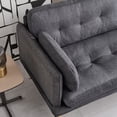 thumbnail image 5 of Leumius 3 Seat Sofa Couch with Gold Metal Legs, Linen Fabric Upholstered Loveseat Couches, Gray, 5 of 6