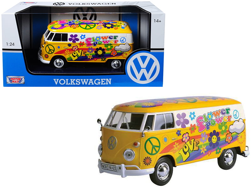 Volkswagen Camper Van Flower Power Hippy 1:32 Scale Model Car Brand New