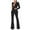 Black, variant on QENGING Womens Pants Long Sleeve Business Suit Solid Suit Casual Elegant Sets Yellow M on Clearance