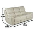 thumbnail image 3 of Steve Silver Laurel Dual Power Reclining 86" width Leather Sofa with Console, Ivory, 3 of 6