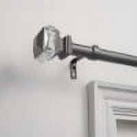 Exclusive Home Duke 1" Curtain Rod and Finial Set, Matte Black, Adjustable 66"-120"