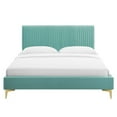 thumbnail image 4 of Modway Peyton Performance Velvet Full Platform Bed in Mint, 4 of 10