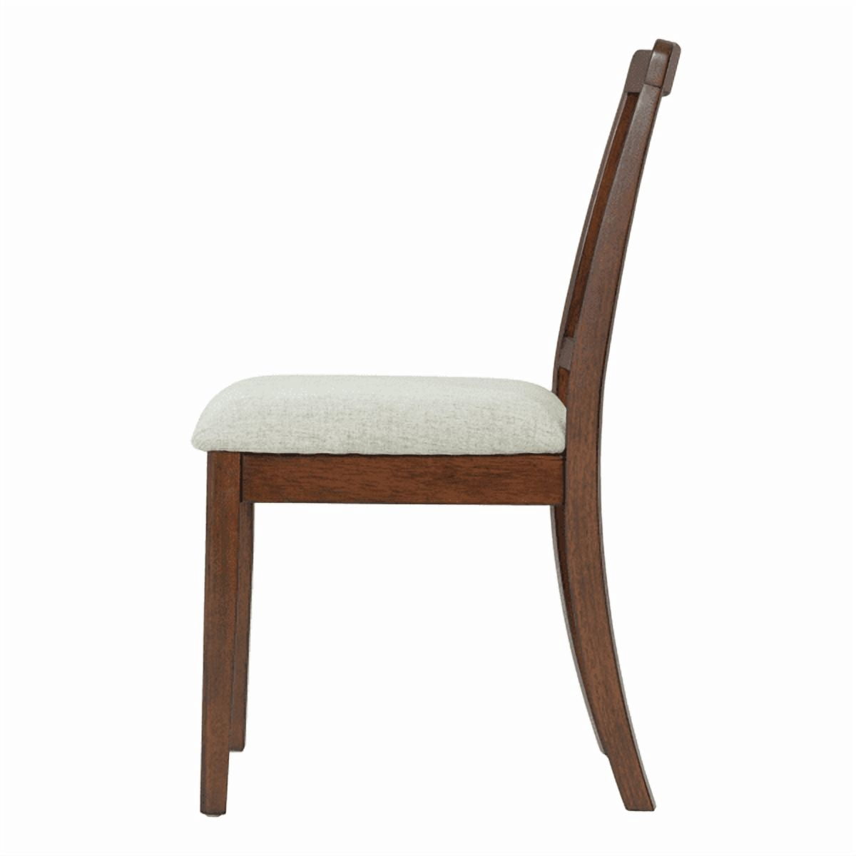 Modern Scandinavian Dining Chairs, Curved Wood Backrest with Gray Fabric Seat, Finish for Dining Room and Apartment