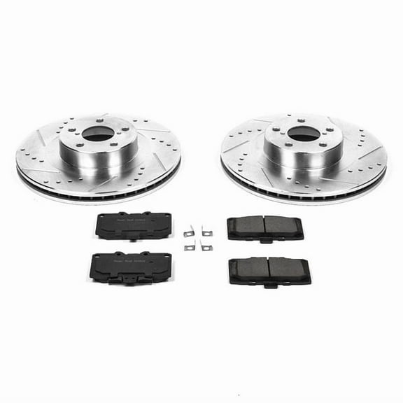 PowerStop Front Z23 Evolution Sport Carbon-Fiber Ceramic Brake Pad and Drilled & Slotted Rotor Kit Fits: SUBARU Select Models K2367