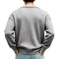 thumbnail image 4 of Dresfit Waffle Sweatshirt Men Long Sleeve Quarter Zip Sweater 2026 Spring Big and Tall Mock Neck Pullover with Pockets Zipper Color Block Half Zip Sweatshirts Gray 2XL, 4 of 6