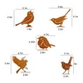 thumbnail image 2 of Lingsida 5pcs Rusty Birds Decoration, Outdoor Bird Wall Decor, Metal Birds Craft Statue Ornaments, Garden Sculptures and Yard Art, Fence Decorations Outdoor, Rustic Garden Decor, 2 of 7
