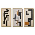 thumbnail image 2 of Designart "Abstract Monochrome Minimalism New Order I" Modern Geometric Framed Wall Art Set Of 3 - Black Abstract Frame Canvas Set For Living Room Decor, 2 of 6