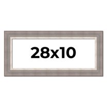 28x10 Frame Grey Real Wood Picture Frame Width 2.75 Inches | Interior Frame Depth 0.5 Inches |