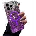 thumbnail image 6 of for iPhone Case,[Compatible with MagSafe] Luxury Crystal Glitter Bling Sparkly Rhombus ElectroPlated Shockproof Phone Case (Pink,iPhone 14 Plus), 6 of 6