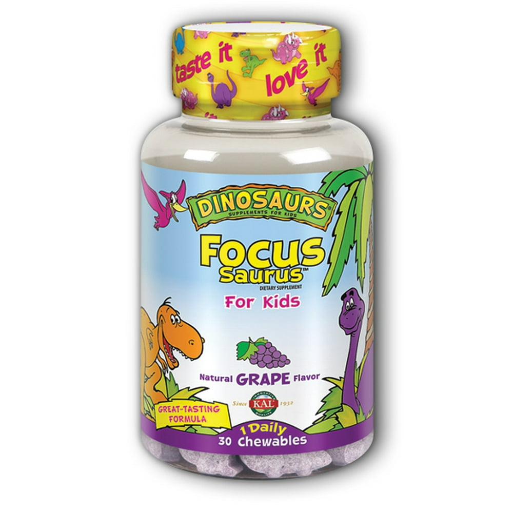 KAL FocusSaurus Focus Support for Kids Amino Acid, Antioxidant