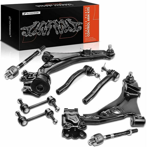 A-Premium 8Pcs Front Suspension Kit, Lower Control Arm Inner Outer Tie Rod End Sway Bar Links, Compatible with Ford Edge 2007-2014, Lincoln MKX 2007-2015