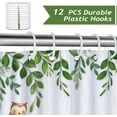 thumbnail image 3 of Woodland Animals Shower Curtain for Kids Forest Animal Green Leaves Decorative Bath Curtain 72 x 72 Inch Polyester Fabric Waterproof Bathroom Curtain with 12 Hooks, 3 of 6