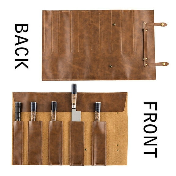 Leather Pocket Knives Roll Carry Storage Pouch Chef Knives Organiser Bag US Stock