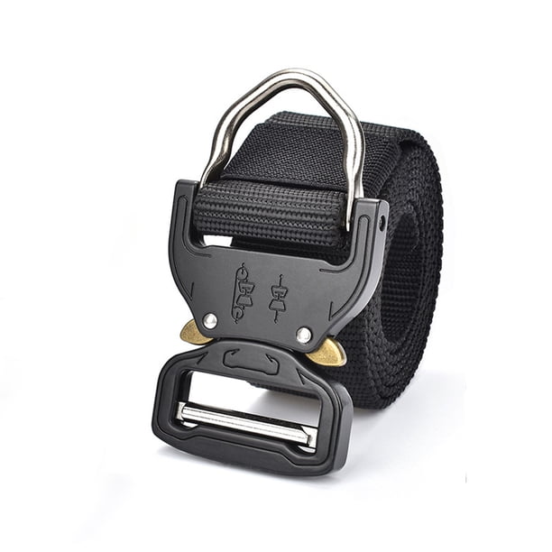Cinturones deportivos Insertar Bloqueo Senderismo Hebilla Cintura Mujeres Portátiles 125cm Aleación de nylon Pantalones casuales Reemplazo Correa de cintura negra Eigraketly OD011014-01