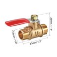 thumbnail image 2 of PiccoCasa Brass Air Ball Valve Shut Off Switch G1/4 Male to Male Pipe Coupler 180 Degree Operation Handle, 2 of 3