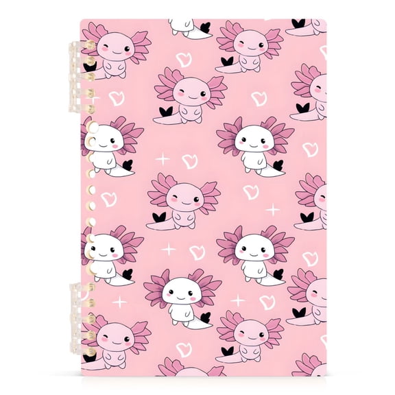 Spiral Journal Notebook Axolotl Heart A5 Lined Hardcover PP Material with 60 Pages Paper College Ruled Notebook for Work Note Taking Writing 5.7x8.3 Inch