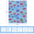 thumbnail image 2 of Fire Truck Blanket for Kids Boys Throw Blankets for Boys, Toddler, Children, Soft Fleece Kids'' Blankets for Napping at School or Bed, Birthday for Boys (40x50 Inch Fire Truck-Blue), 2 of 6
