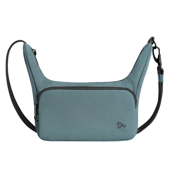 Travelon Anti-Theft The Voyages East/West Crossbody, Slate Blue
