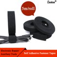 thumbnail image 1 of 5m/roll Cable Ties Reusable Loop Bundle Self Adhesive Black Nylon Strap Organizer Clip Wire Holder Management Fastening Tape width 10mm 15 rolls, 1 of 5