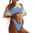 thumbnail image 2 of Neinkie 2Pcs/Set Women's Bikini Swimsuit Ruched Thong Two Piece Bathing Suit, 2 of 7