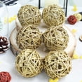 thumbnail image 2 of Efavormart 6 Pack | 3" Gold Glittered Handmade Twig Rattan Balls Wedding Decoration Birthday Party Arrangement, 2 of 11