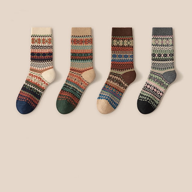 Roncen Wool Socks - Vintage Winter Warm Wool Socks for Women, Soft Cozy Thick Knit Boots Sock Gifts for Women Men