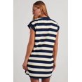thumbnail image 4 of Vestidos de verano a rayas para mujer 2024 Cuello redondo Manga casquillo Bloque de color Casual Una línea Camiseta Dr, 4 of 5