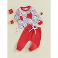 thumbnail image 4 of Elippeo 0-3Y Toddler Boy Christmas Clothes Set 6M 12M 18M 24M 3Y Cartoon Santa Long Sleeve Sweatshirt Tops Pants Autumn Outfits, 4 of 10