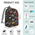 thumbnail image 5 of Game Controller Black Pattern Backpack for School, Cute School Bag with Adjustable Shoulder Straps and Padded Back, 15.7"x11.8"x5.5", 5 of 5