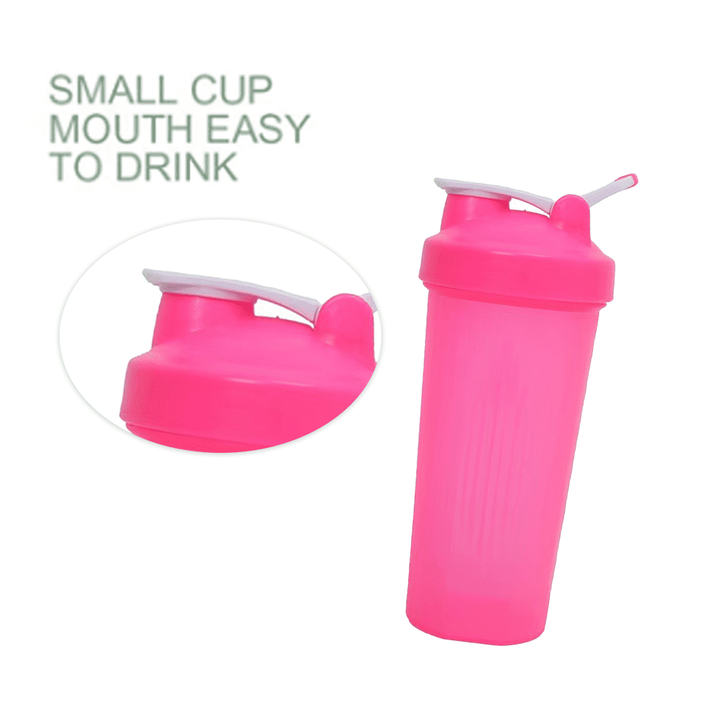  JRKJ Protein Shaker Bottles,Fitness Shake Cups Stirring Balls  Sports Cups Protein Powder Shaker Cups Portable Large Capacity Straw  Plastic Cups,The latest Stylish sports water cup, Pink : Home & Kitchen