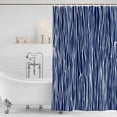 thumbnail image 2 of Vintage Wave Lines Shower Curtain Set - Long 72" x 84" Washable Bathtub Curtain with 12 Hooks, Classic Minimalist Striped Navy Blue Waterproof Fabric Stall Shower Curtains for Bathroom/Bathtub Décor, 2 of 6