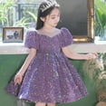 thumbnail image 2 of Fsqjgq Baby Girl Clothes Girls Easter Dresses Size 10 Boho Girls Clothes Size 15 Purple Toddler Kids Girls Cute Sequin Glitter Party Carnival Gown Princess Formal Dress 160, 2 of 5