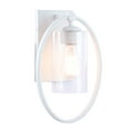 thumbnail image 1 of Aspen Creative 62709-03-1, 1-Light Wall Sconce / 8-1/4" W x 12-1/2" H x 5-3/4" E, Matte White Finish w/ Clear Glass, Bulb Not Included, 1 of 8