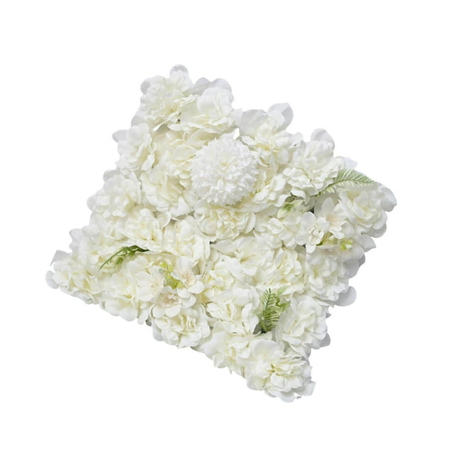 serony 38x38cm Artificial Flower Wall Panel Silk Rose for Wedding Decor White