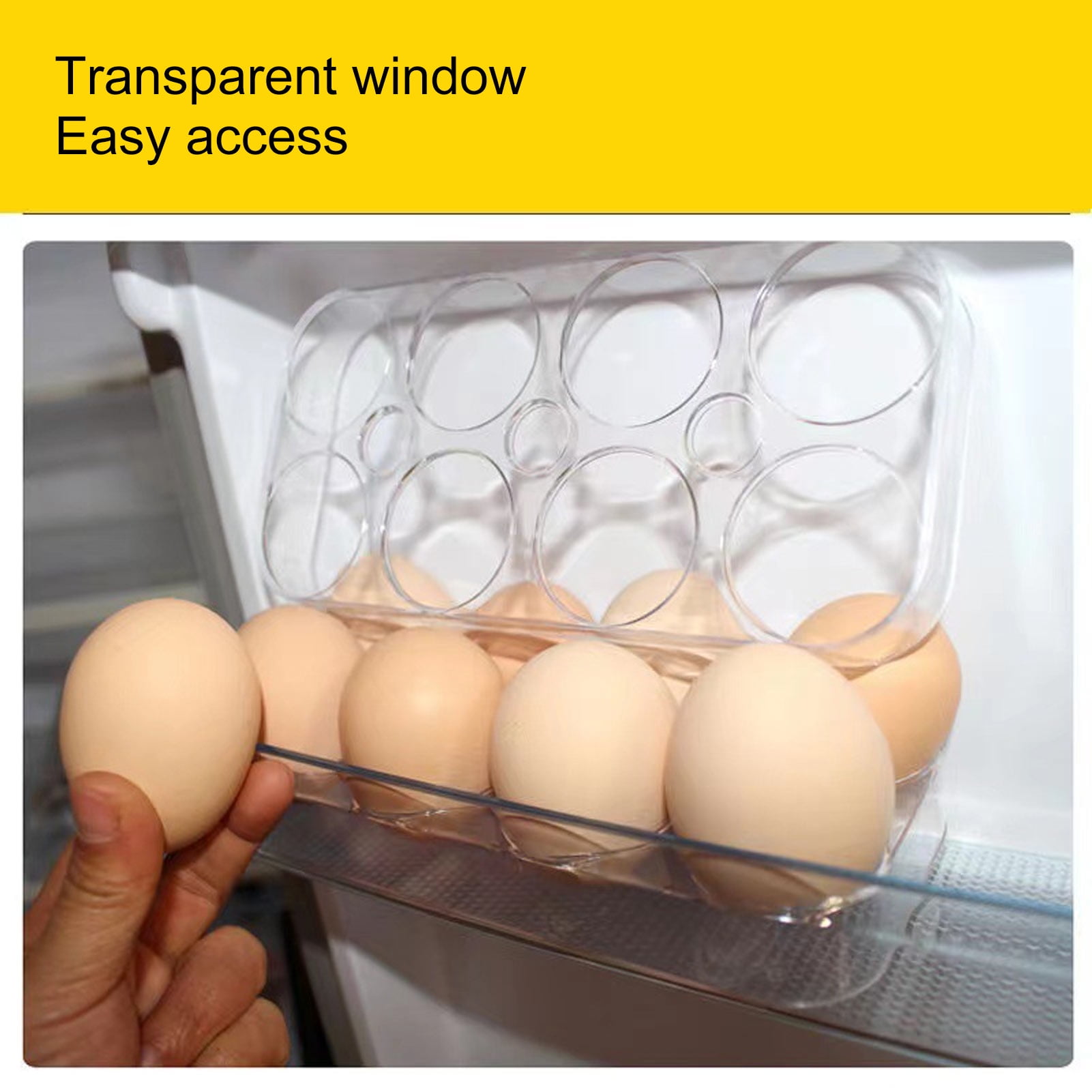 Refrigerator Egg Tray, Transparent Egg Holder Durable Plastic Independent Slots Practical 2pcs 8 Grids  For Cabinet