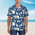 thumbnail image 2 of Fuzoiu cute winter bear Print Hawaiian Shirt for Men, Summer Beach Casual Short Sleeve Button Down Shirts, Men’s Beach Summer Shirts with Pocket,Medium, 2 of 7